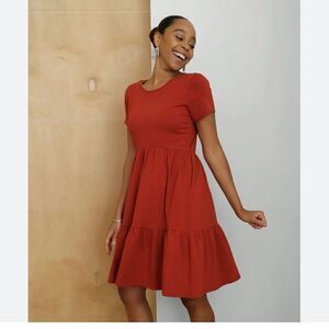 City Vibes Women's Dress Medium Burnt Red